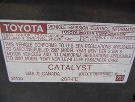 2007 Toyota Avalon XL Gray 3.5L AT #Z22876